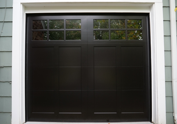 black carriage house style garage door