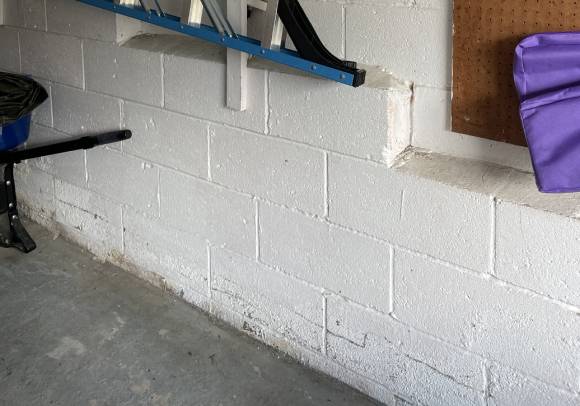 cinderblock garage door construction