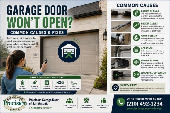 Garage Door Won't Open Common Causes Fixes